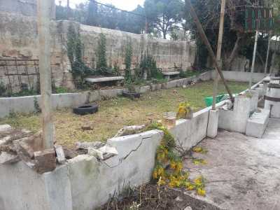 Il campo di bocce, con i sedili per il pubblico